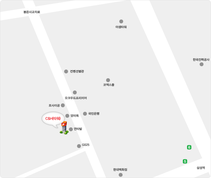 C&H(타워) 지도(서울 강남구 삼성동 154-8)